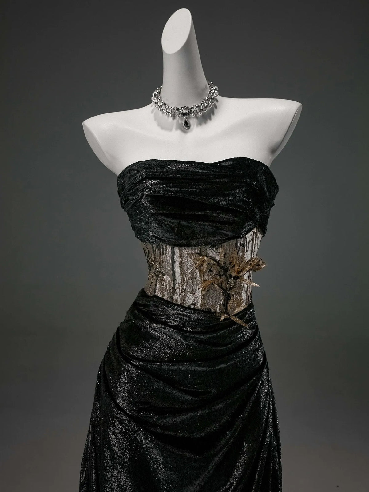 Eclipse Noir Opulent Chain Couture Mermaid Gown