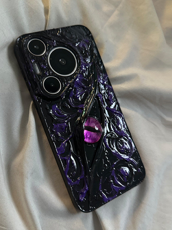 3D Mysterious Eye Case for Mate 70 Pro, Premium P70, Niche Mate 60 Creative Huawei P60 Anti-fall P80 Protective Cover, Original Mate 50 Couple Simple P50 Hard Case