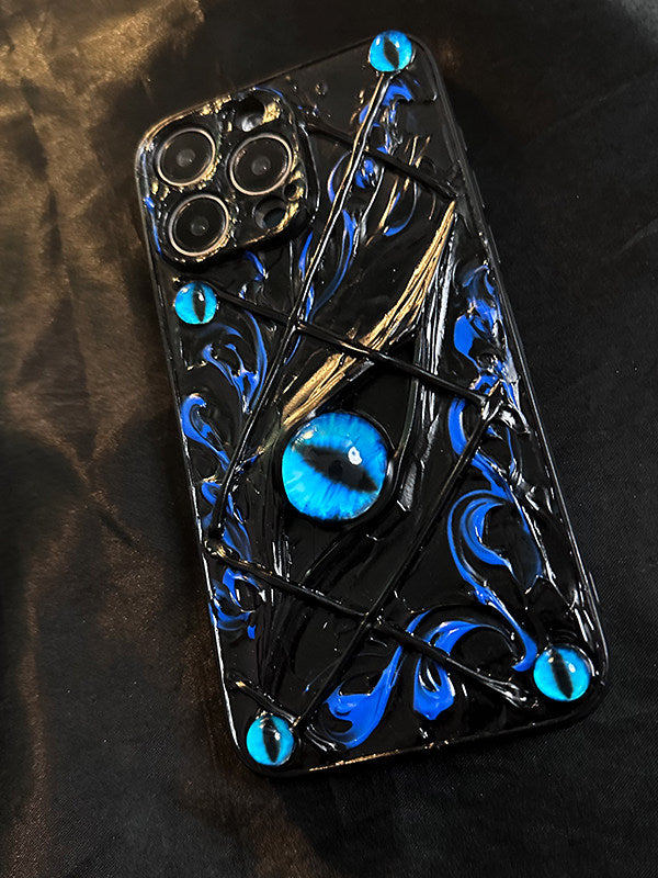 3D Five-Eye Blue Vine Apple 17 Pro Phone Case iPhone 16 Pro Max Premium Feel 15 Pro Max New 17 Pro Full Coverage Hard Case 12 Personality 13 Anti-drop 16 Original 14