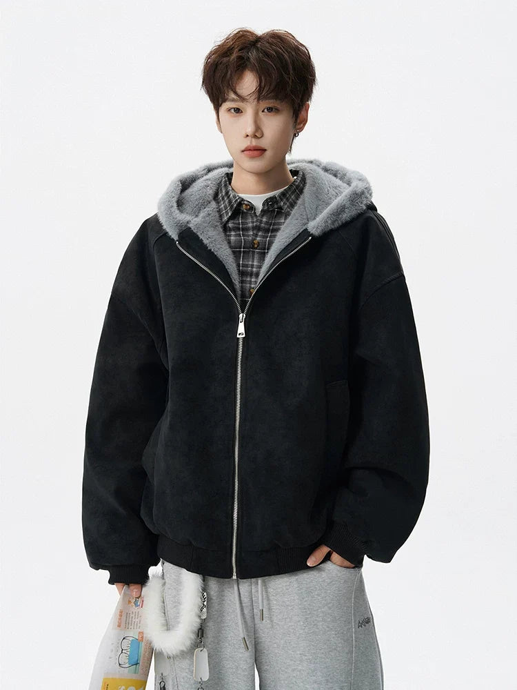 Dunecloud Plush‑Lined Hooded Bomber