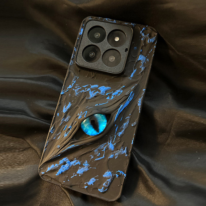 Simple Deep Sea Blue Eye Phone Case for Xiaomi 14 Pro, New High-End 15 Pro Premium Feel, Niche Xiaomi 13 Lens Full-Coverage Anti-Fall, 12 Pro Couple, 11 Lite Trendy Hard Case