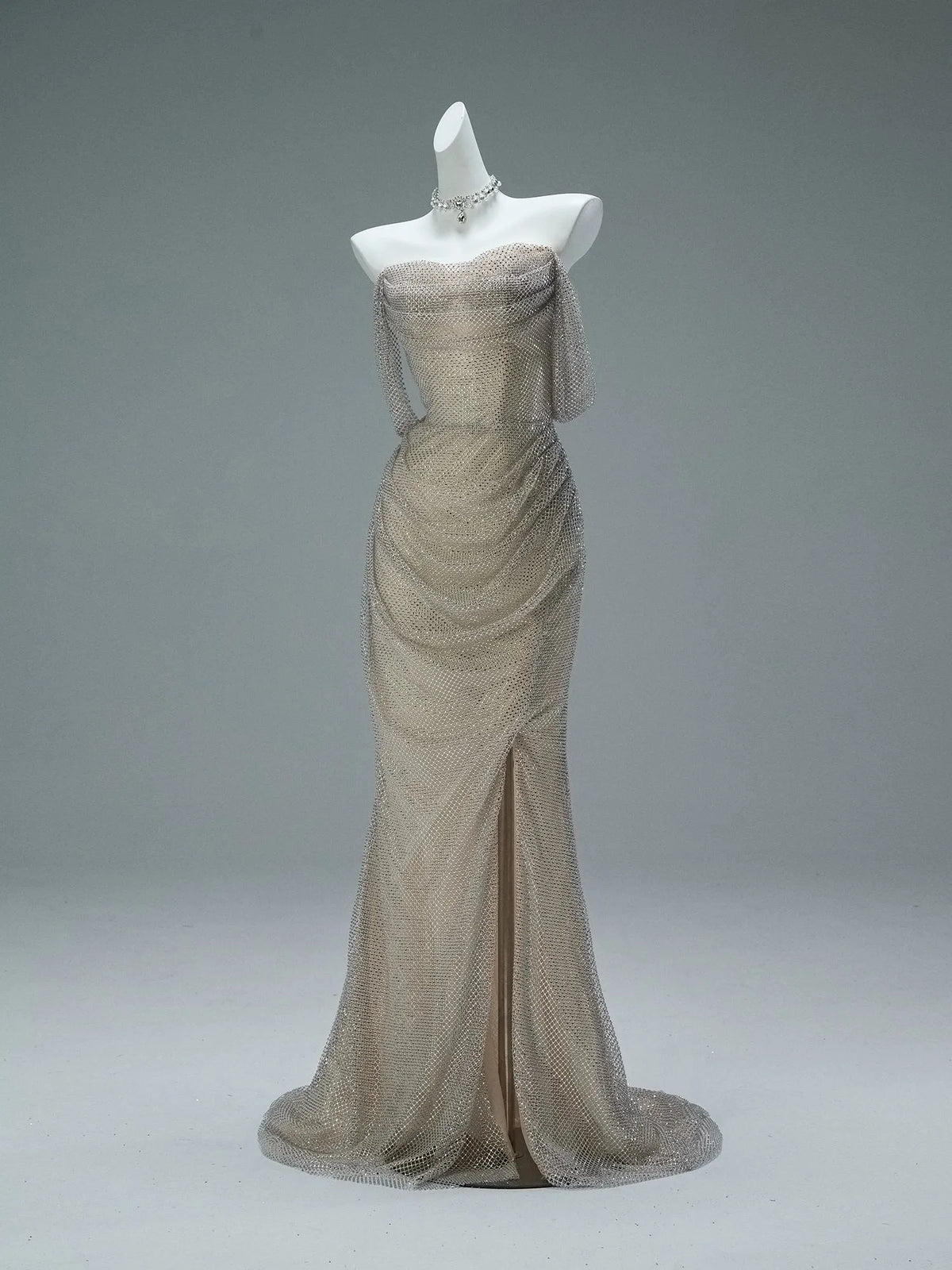 Ivory Couture Gown with Handcrafted Beading