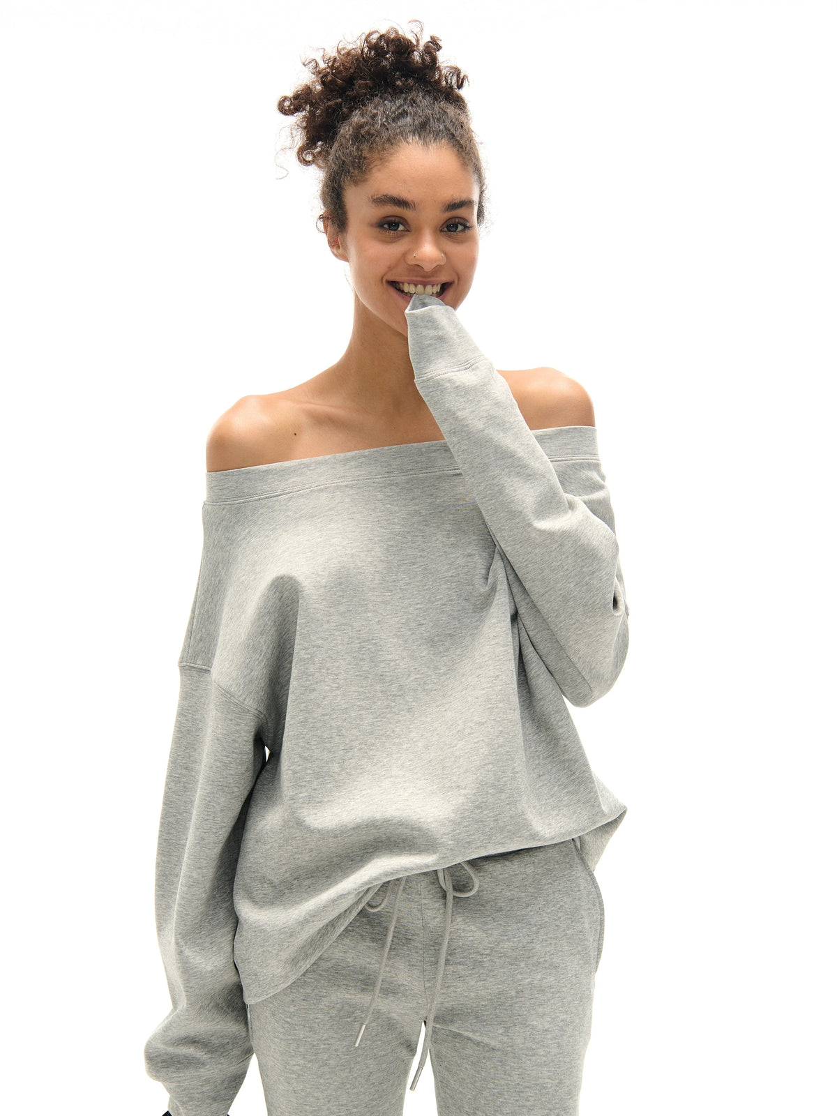 Two Little Guys Off-Shoulder Sweatshirt or Flare Pants