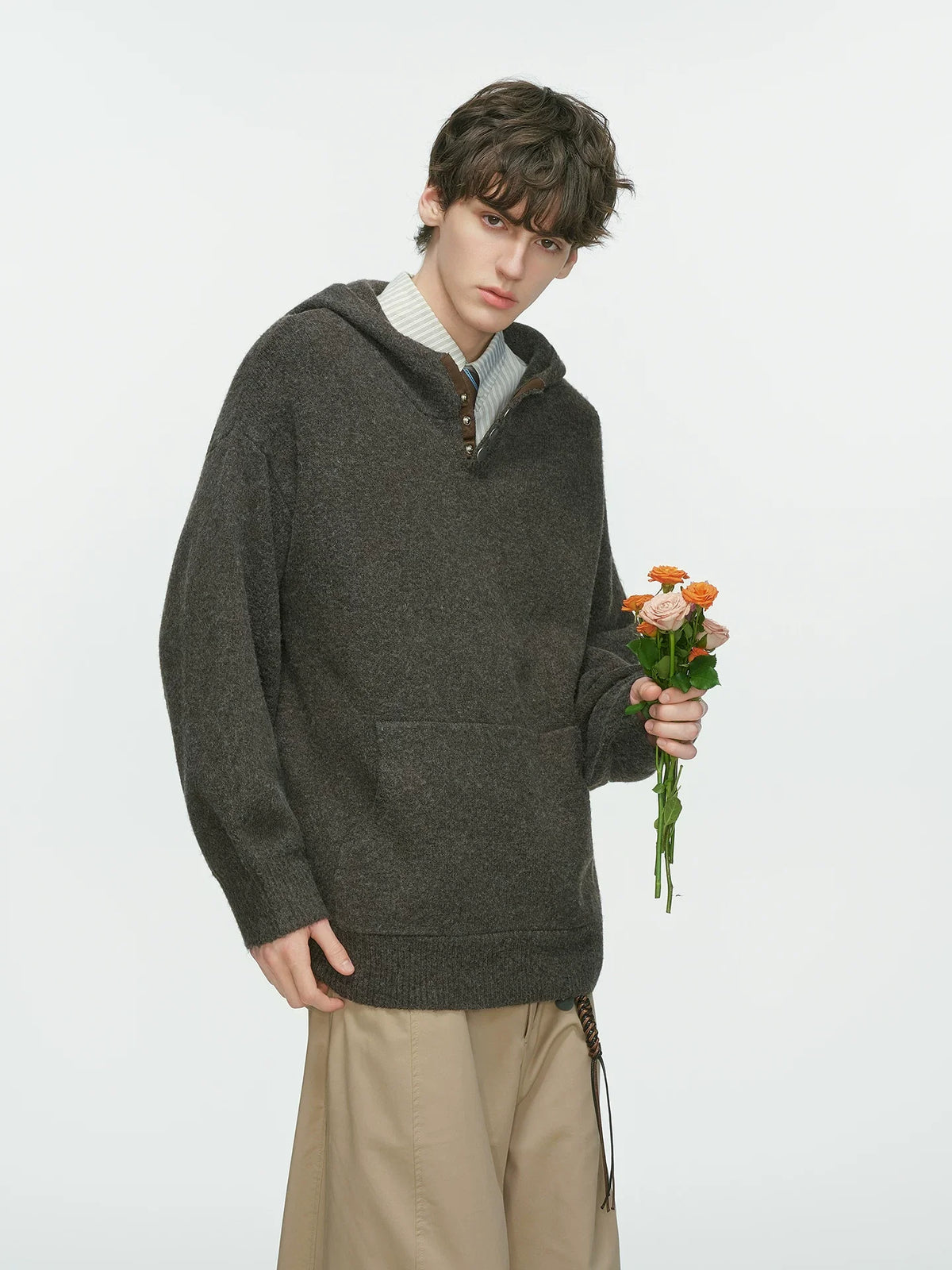 Cocoon Knit Hooded Pocket Sweater