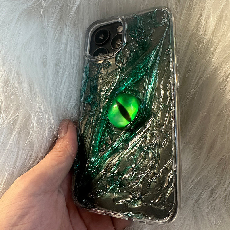 Creative Simple Misty Forest Eye Phone Case for Apple 16Pro, iPhone 14 Transparent 15Pro Anti-fall 15 Niche 13 Premium Feel 17ProMax 3D 12 Simple X Hard Shell Original