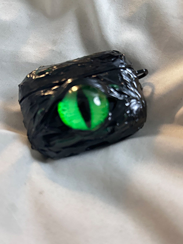 小众墨绿之眼适用苹果耳机保护套airpods4无线蓝牙耳机壳airpodsPro2耳机盒airpods3原创airpodspro防摔硬壳