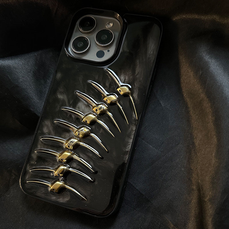 Smudged Goldfish Bone Original iPhone 16 Pro Max Phone Case 14 New Year 11 Apple 16 Pro New 12 Premium 13 Anti-drop 17 Niche 17 Pro Creative 16 Couple 15 Hard Case