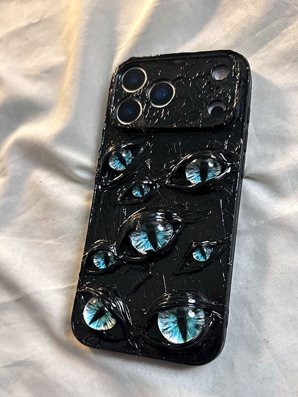 Cthulhu Eye Multi-Eye Phone Case for iPhone 17Pro Max, 16 Pro Premium, 15 Pro 3D, 14 Pro Max Couple, Simple 13 Niche, 12 Dark, 11 Hard Case XR Full Coverage, 15