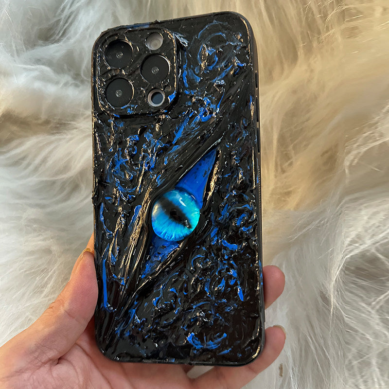Minimalist Dark Elf Eye Phone Case for Apple 16 Pro, iPhone 14 Promax Premium Feel, 15 Pro New, 17 Pro Hard Case, 16 Pro Personalized Couple, 11 Anti-fall Protective Case X