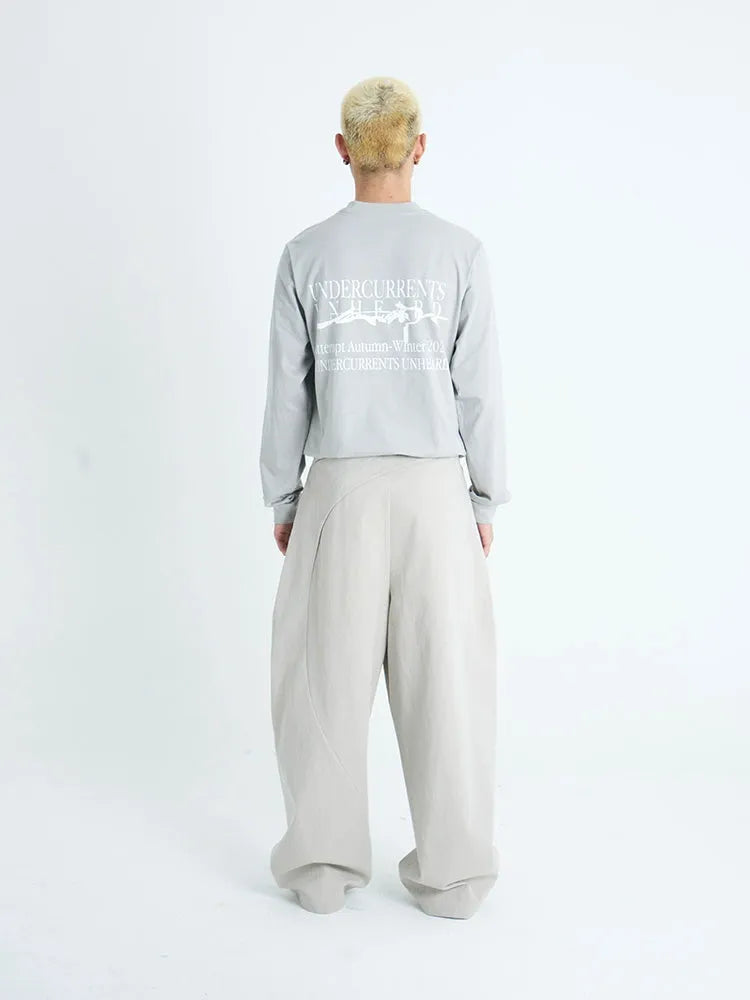 Black & Lime White Cocoon-Shaped Pants