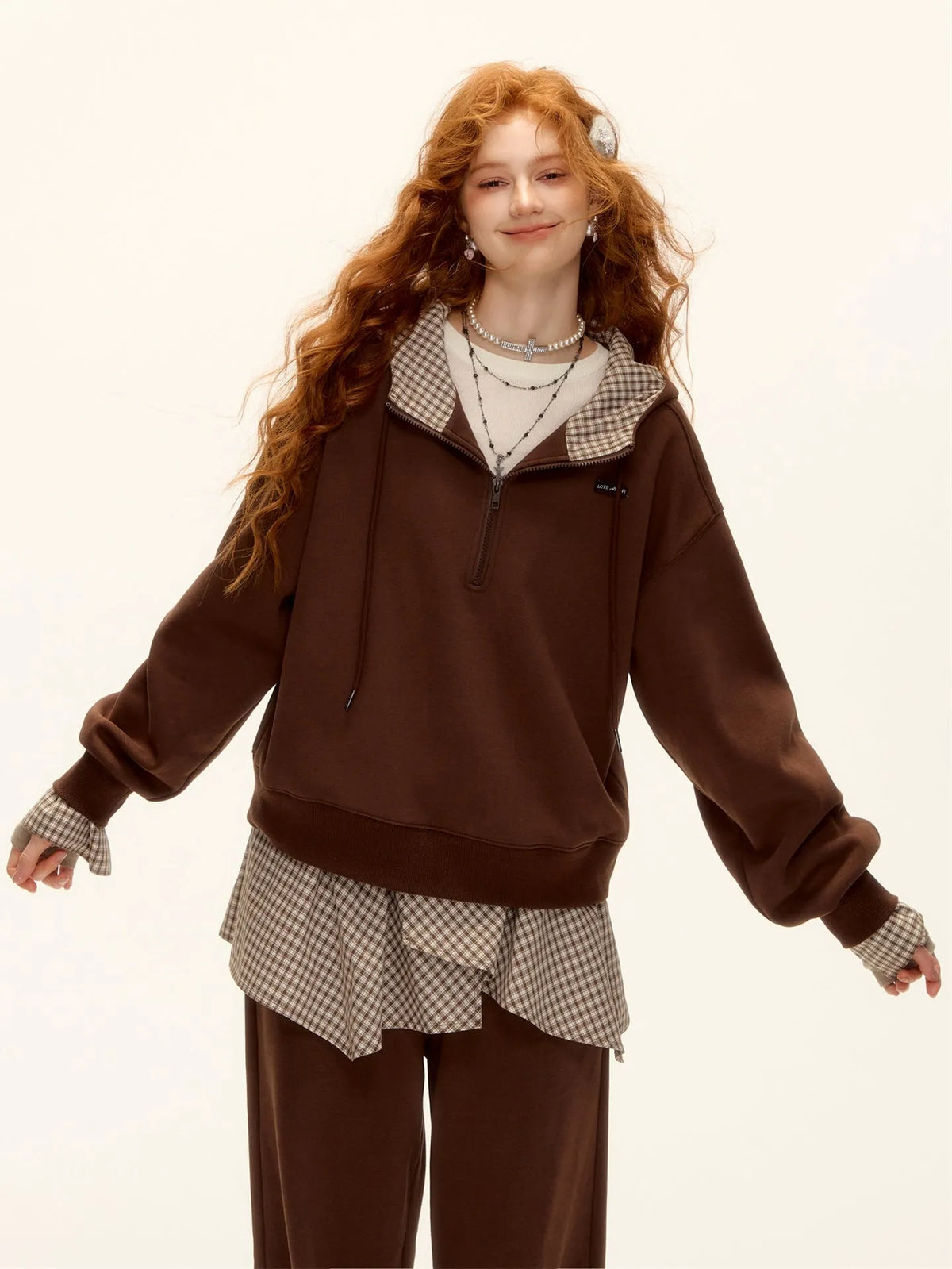 Fleece Hoodie & Wide-Leg Sweatpants Set
