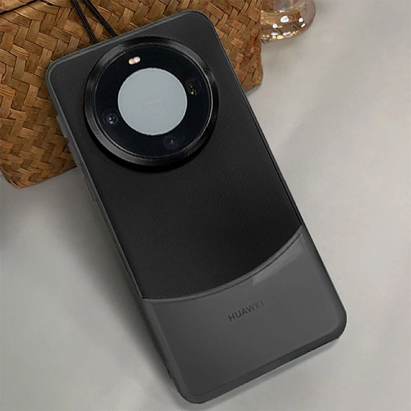 Applicable to Huawei Mate 60 Pro same color scheme, plain leather, full-coverage, two-tone phone case for Mate 60, anti-drop, Mate 50, couple, P60, premium feel, Mate 40, business-style, spliced 60 Pro+, two-color, niche.