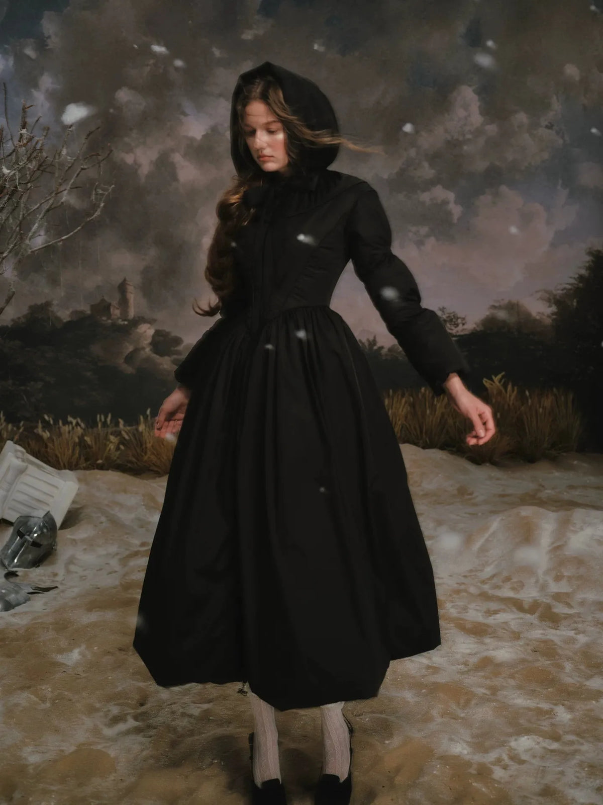 French Tailored Long Black Down Coat | Final Sale