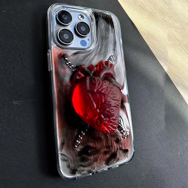 Dark Mythology Cthulhu's Heart Case for Apple 15 Pro iPhone 14 Pro Max Premium Feel 16 Pro Max Hard Case 13 Niche 3D 16 Pro Anti-fall 17 Protection 11 Internet Celebrity