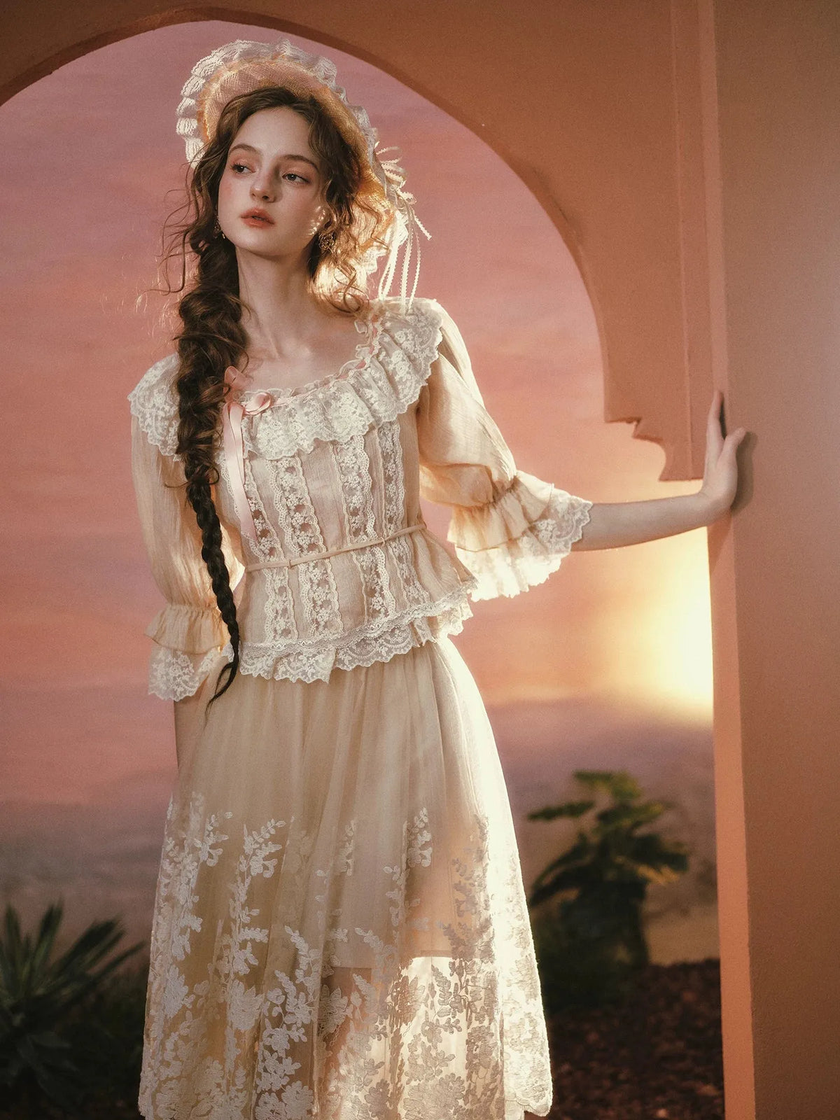 Liberty Letter French Lace Peter Pan Collar Shirt