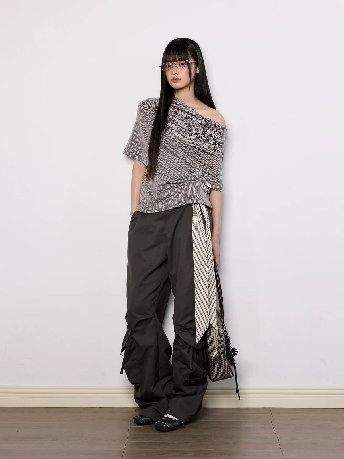 Off Shoulder Star Knit Top