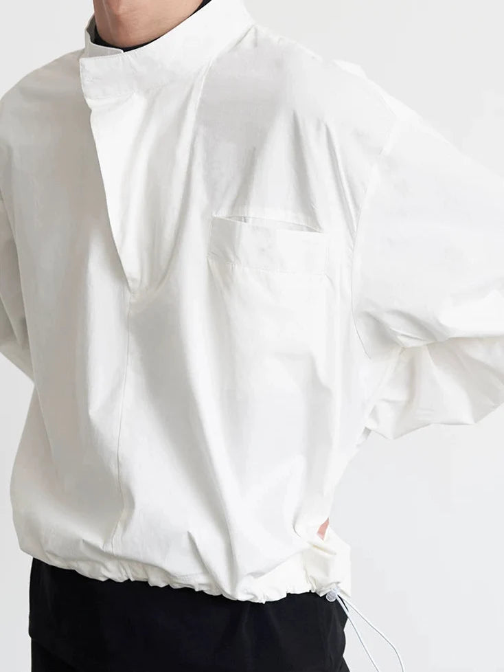 Winter Axis Minimal Stand-Collar Shirt