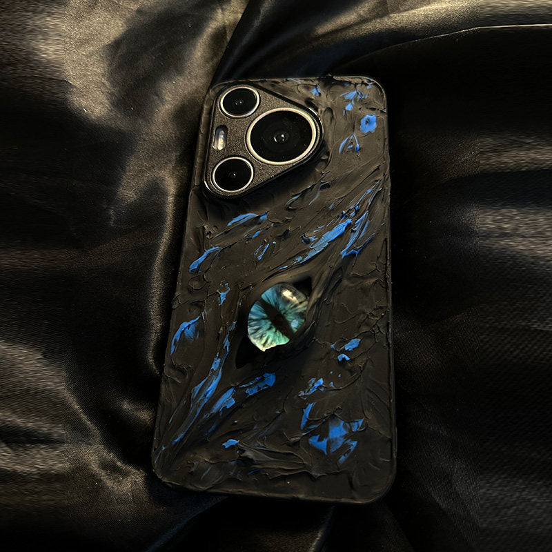 Compatible with Huawei Pura80 Phone Case Mate70Pro Simple Blue Flame Eye Pura70Pro Premium Feel P80 New Mate60 Hard Case P80Pro Drop-proof Mate80P Handmade Original
