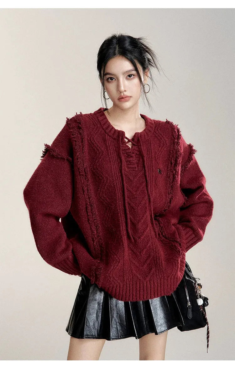 Frayed Wool-Blend Sweater