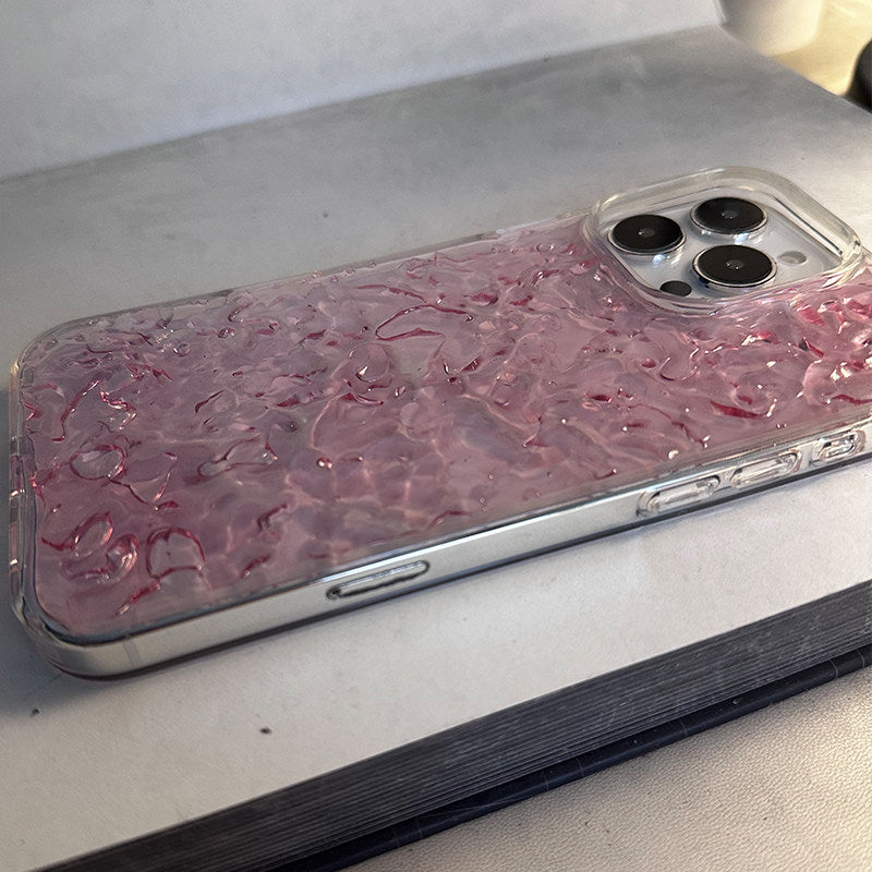 Original Pink Stone Texture Phone Case for iPhone 16 Pro, iPhone 14 Pro Max, High-End 15 Pro Max Creative 12, Niche 11 Hard Case, 12 Pro Drop-Proof X Protective Cover, 13 Simple
