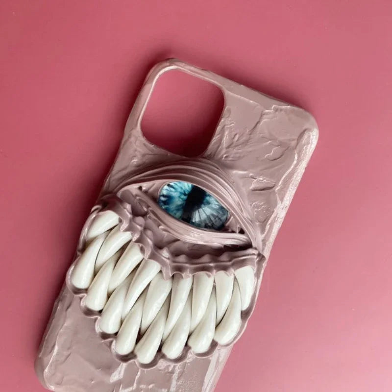 New Pink Gothic decoden 3D horror scary goth designer phone case custom phone case for iphone 14 13 12 11 X Xs Pro Max poco x4gt