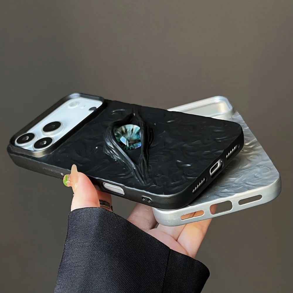 17Air 3D Angel's Eye Wrinkles Matte Case For iPhone 17 16 15 Pro Max 14 16 Plus 13 12 11 16pro Electroplated Water Ripple Cover