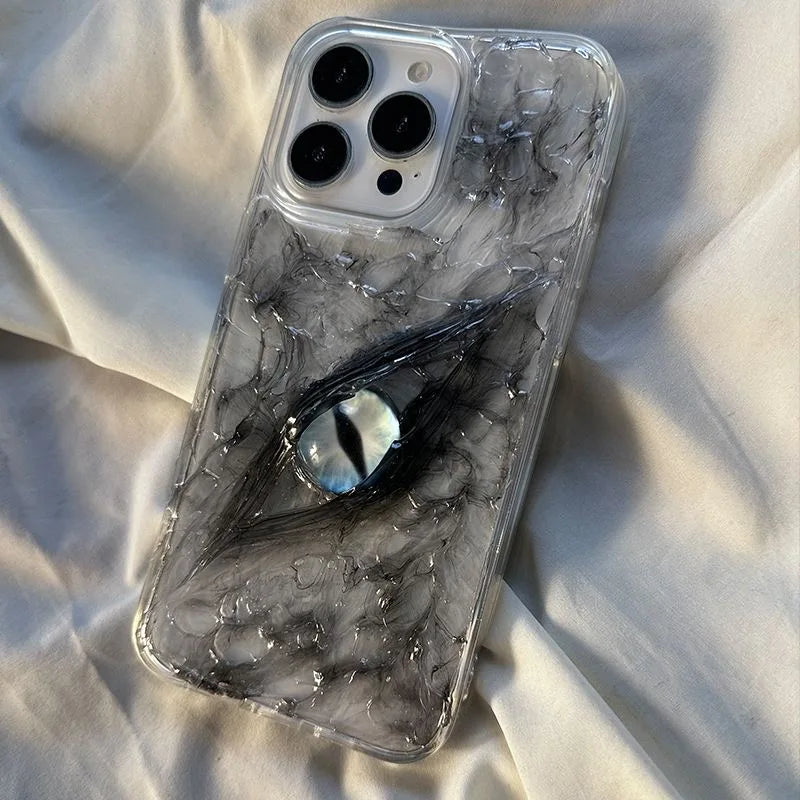 Luxury smoky eyes Crystal Clear Soft Case protection for iPhone 16 15 13 12 11 14 Pro Max XS XR 16 Plus X 3D Halloween Cover