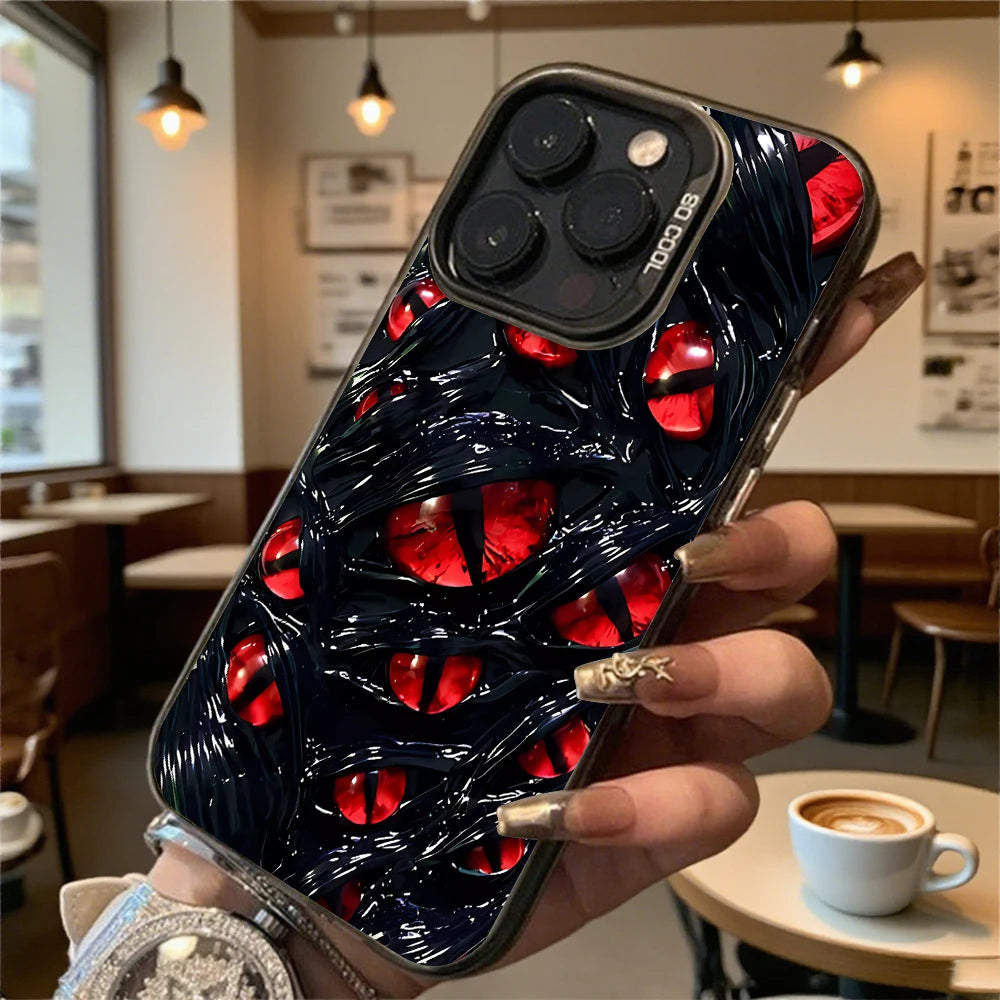 Demonic Red Eyes Shockproof Phone Case for Iphone 16 15 14 13 12 11 Pro Max/Mini Anti-Scratch Premium Hard Cover