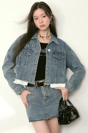 A Line Denim Skirt Set-Up