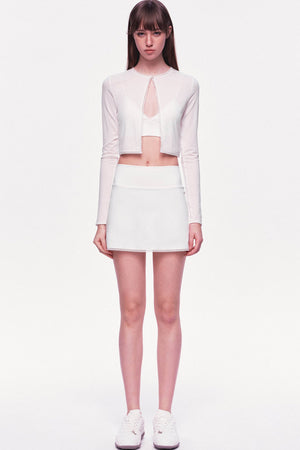 A-Line Elastic Waist Tennis Short Skirt