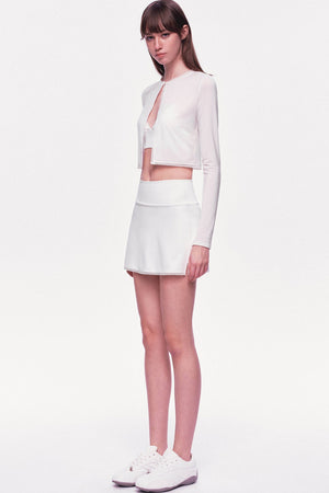 A-Line Elastic Waist Tennis Short Skirt
