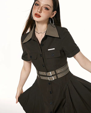 A Line Pleated Dress