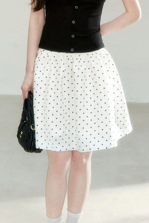A-Line Polka Dot Mini Skirt