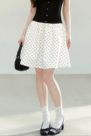 A-Line Polka Dot Mini Skirt