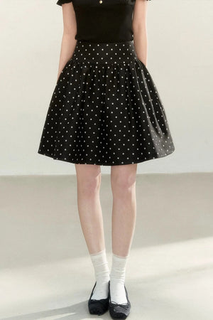 A-Line Polka Dot Mini Skirt