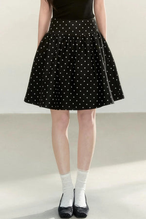 A-Line Polka Dot Mini Skirt