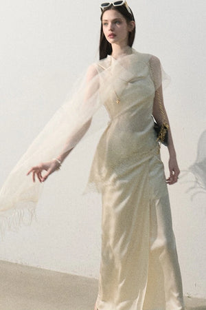 Acetate Lace Off-Shoulder Set-Up