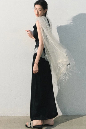 Acetate Lace Off-Shoulder Set-Up
