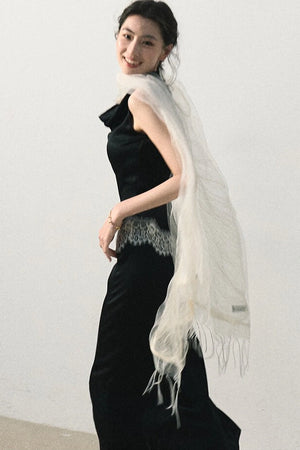 Acetate Lace Off-Shoulder Set-Up
