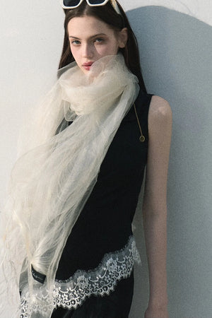 Acetate Lace Off-Shoulder Set-Up