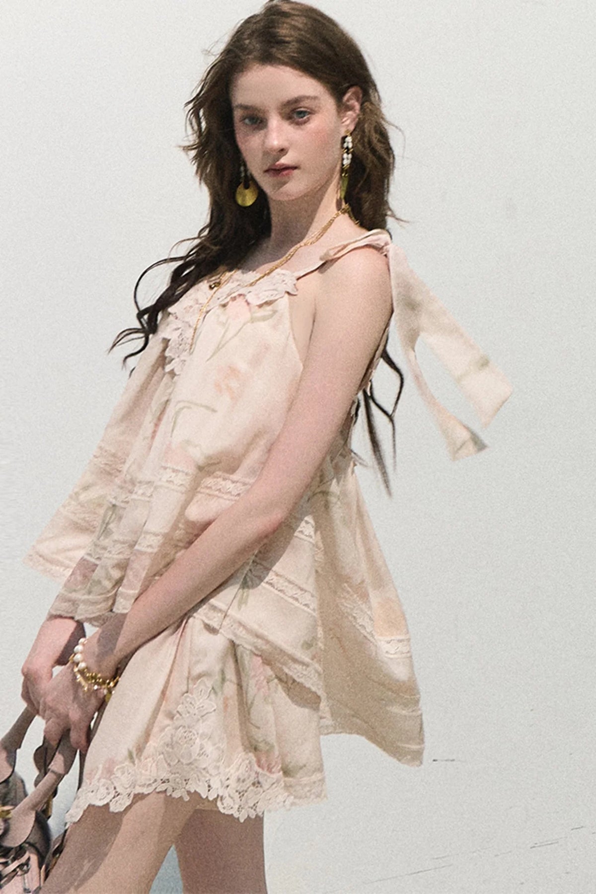 Acetate Linen Backless Camisole Set-Up
