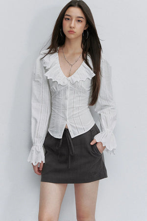 Adjustable Tie Tencel A-Line Skirt