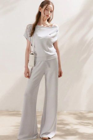 Air-Layer Asymmetric T-Shirt And Trousers Set-Up