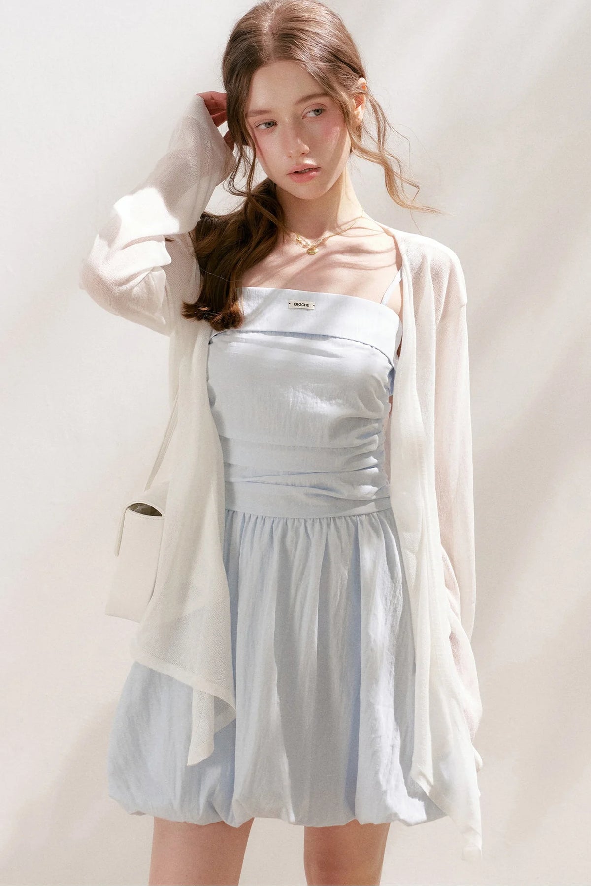Airy Knit Tie-Up Cardigan