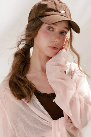 Airy Knit Tie-Up Cardigan