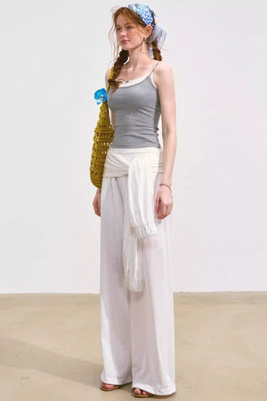 Airy Linen Wide-Leg Pants