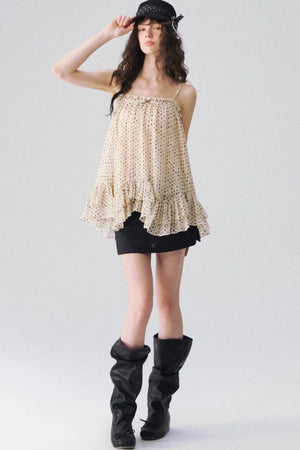 Airy Polka Dot Camisole Top