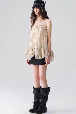 Airy Polka Dot Camisole Top