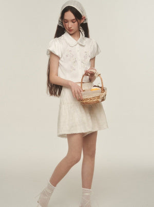 Airy Puff Sleeve Lace Shirt