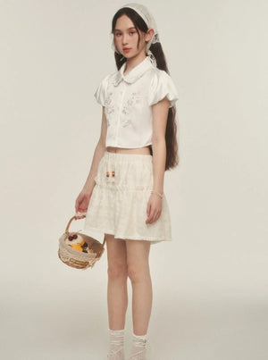 Airy Puff Sleeve Lace Shirt